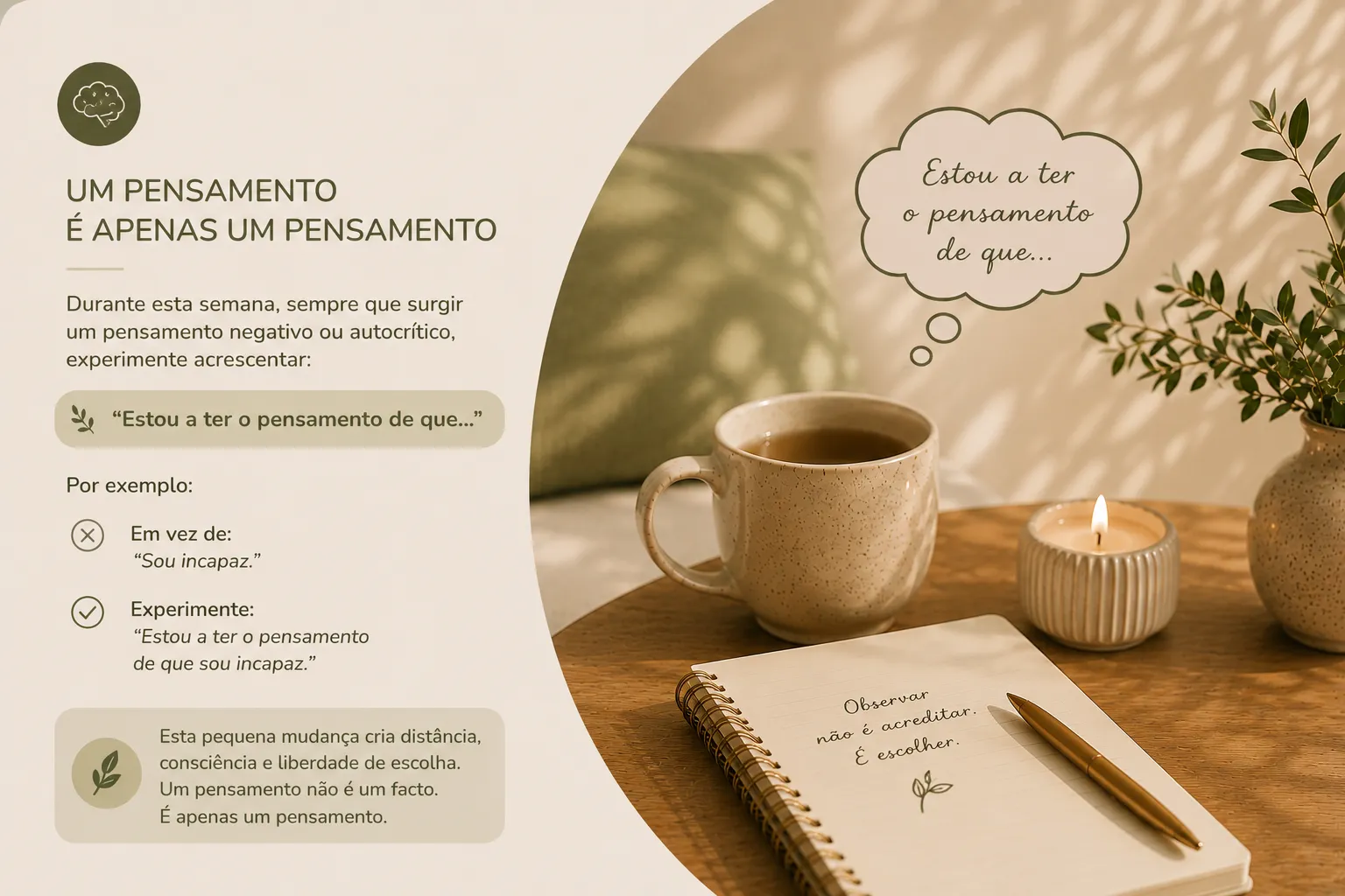 Um pensamento é apenas um pensamento